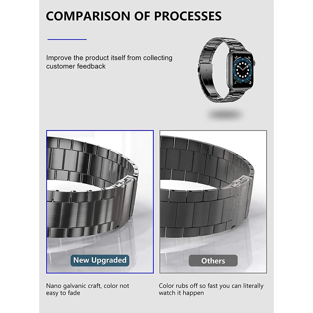 

Stainless Steel Metal Strap For Apple Watch Band 44mm 40mm 42mm 38mm Ultra Thin Link Belt Bracelet For IWatch Series 6 SE 5 4 3