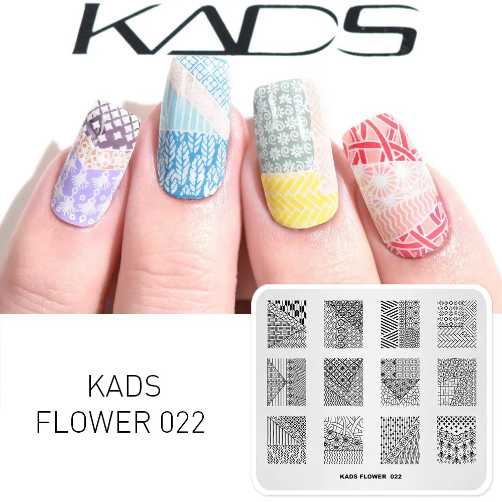 Flower 022 KADS пластины для штамповки ногтей 48 дизайнов цветок бабочка изображение дизайн ногтей штамп Шаблон трафарет для штамповки ногтей Маникюрный Инструмент - Цвет: Flower 022