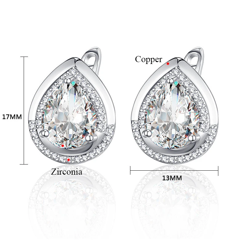 Женские серьги гвоздики с фианитом MAIKALE разноцветным кубическим цирконием и