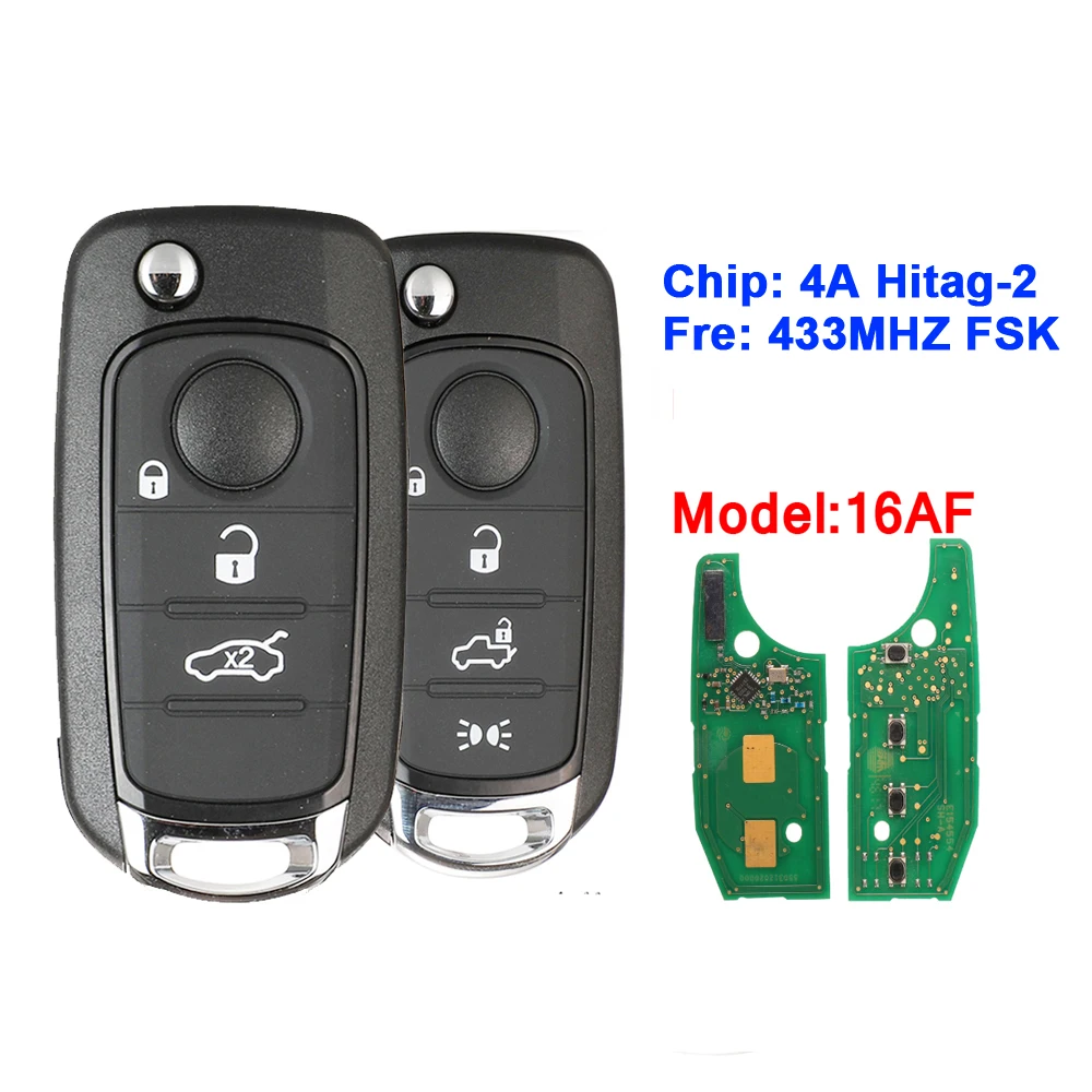 XNRKEY Автомобильный Дистанционный ключ для Fiat Tipo Toro 500X 2016 2018 4A 433 FSK оригинальный
