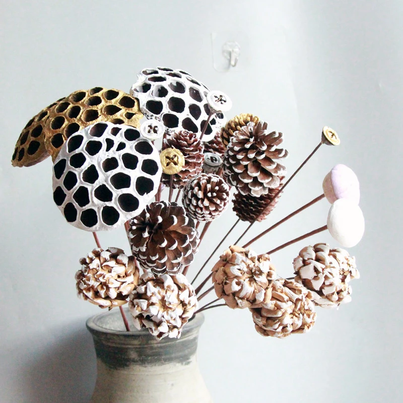 Сушеные хлопковые цветы с 10 головками искусственные растения веточка для