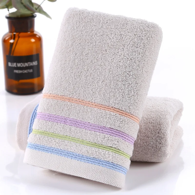 

2Pieces/Set 100%Cotton Hand Towel Strong Absorbent Towel Hair Multifunctional Adults Baby Hand Towel for Bathroom