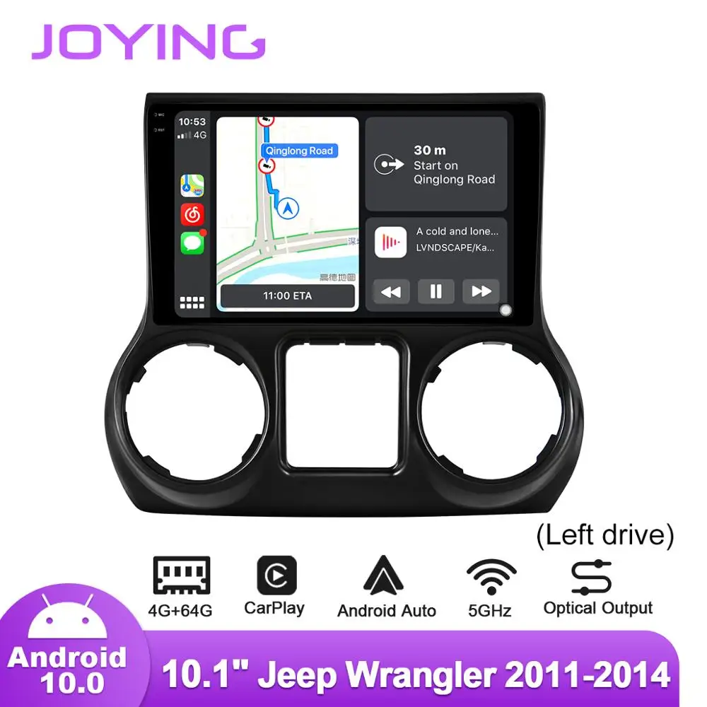 Автомобильное радио Joying Android10 для Jeep Wrangler JK левый привод 2010 2011 2012 2013 2014 2015 2016 2017 2018