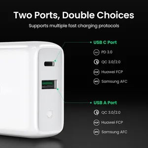 Ugreen 36w fast usb charger quick charge 4. 0 3. 0 type c pd fast charging for iphone 12 usb charger with qc 4. 0 3. 0 phone charger 1 charger Item image