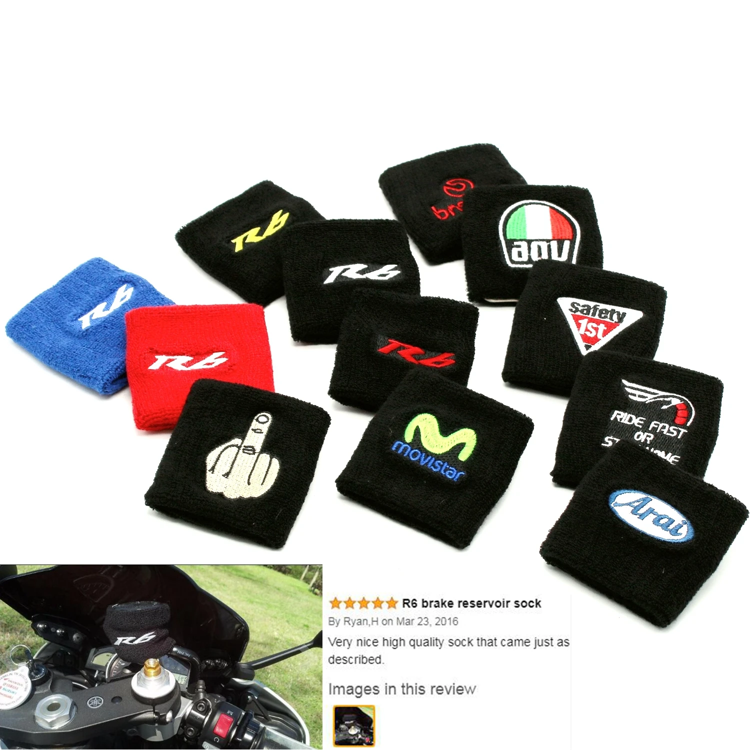 Красный/черный/синий чехол для резервуара тормозной жидкости мотоцикла носки