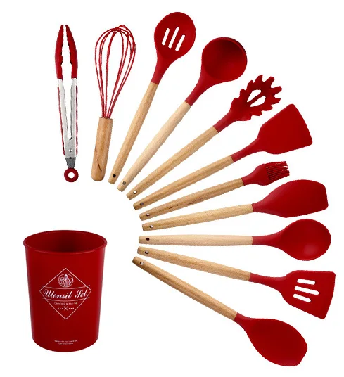 

Baking Tools With Storage Box Kitchen Tools Silicone Cooking Utensils Set Heat Resistant Kitchen Non-Stick Cooking Utensils