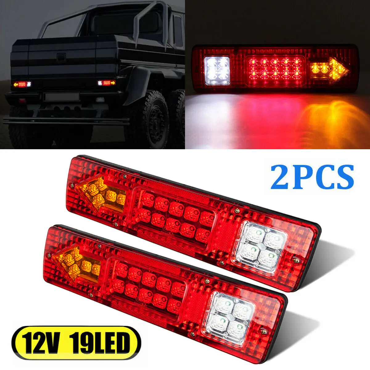 2pcs LED Waterproof Waning Turn Signal Tail Lights Kit For Camper Trailer Truck LED lamp