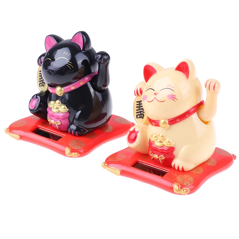Модный черный/белый манекены Neko на солнечной батарее приветственный Кот удачи