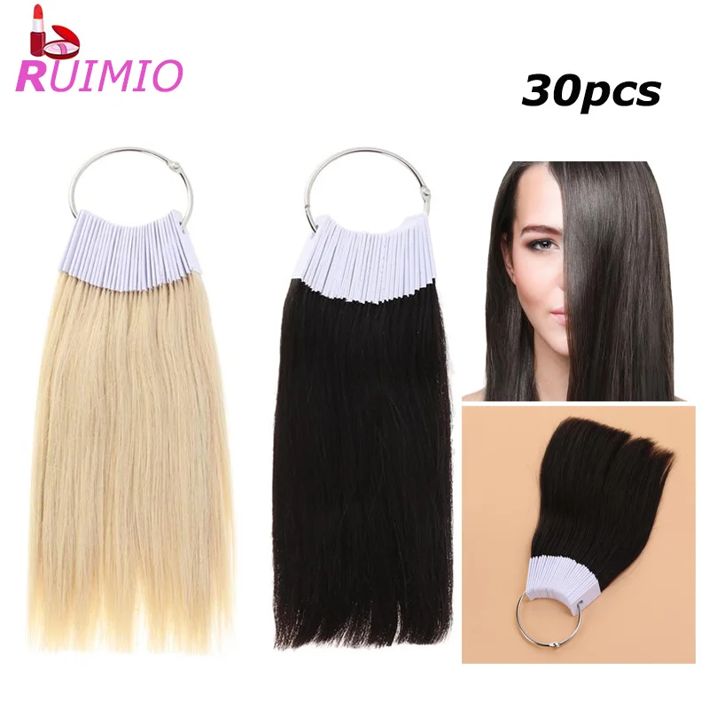 Rings Human Hair Testing Color Samples Real Hair Color Cards Hair Color