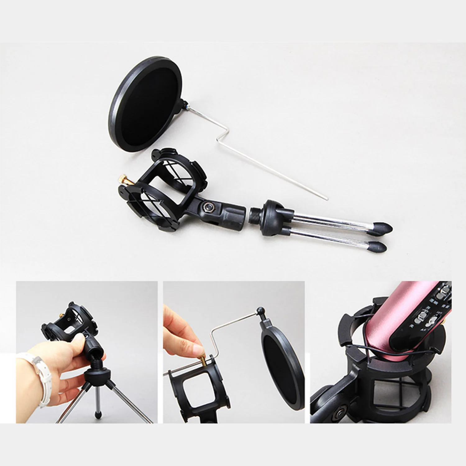 Поворотный Регулируемый настольный микрофон Besegad штатив подставка с