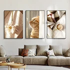 Современный настенный плакат с изображением натюрморта желтого кота, холст с принтом теплого солнечного света, абстрактные скандинавские плакаты и принты, домашний декор