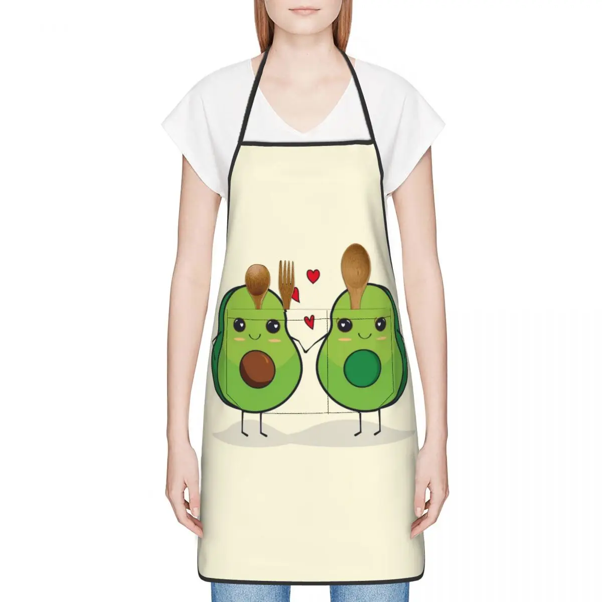 

Фартук с принтом фруктов и авокадо, аксессуары для выпечки, фартуки для женщин, аксессуары для кафе, кухни, фартук