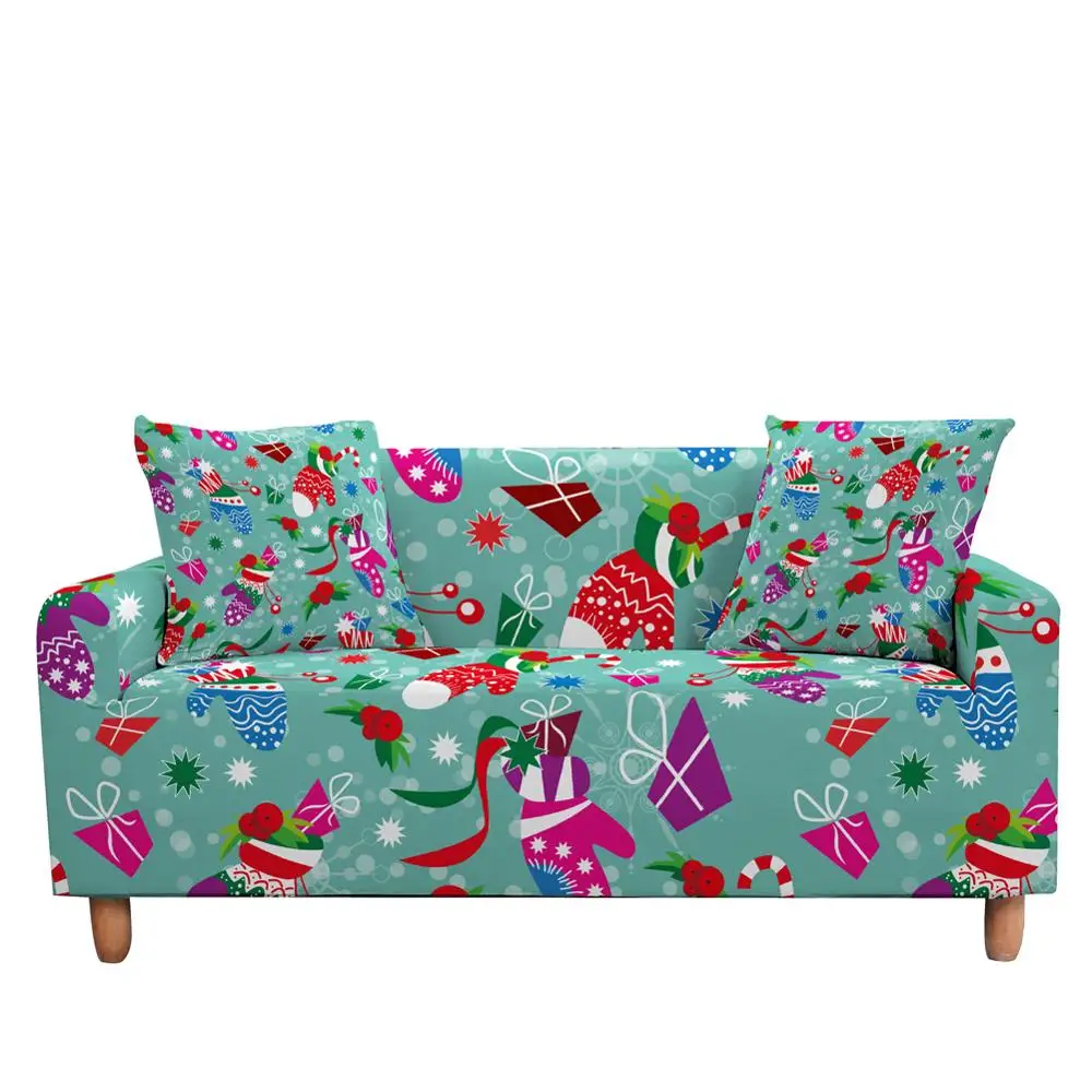 Christmas Xmas Elastic Sofa Cover for Living Room Sectional Corner Stretch Slipcover Couch tramo funda de sofá mariposa | Дом и сад