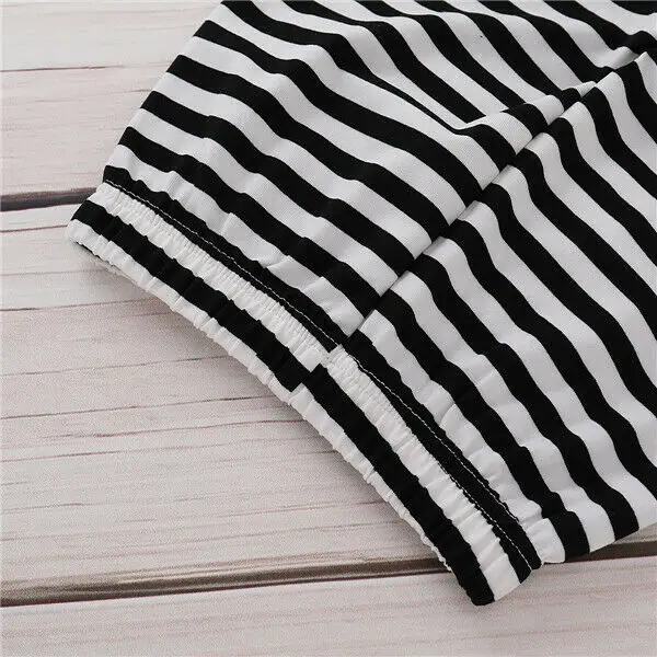 0-24M  Toddler Newborn Baby Boy Girl Outfits Clothes Hoodie Tops+ Striped Pants Legging Set