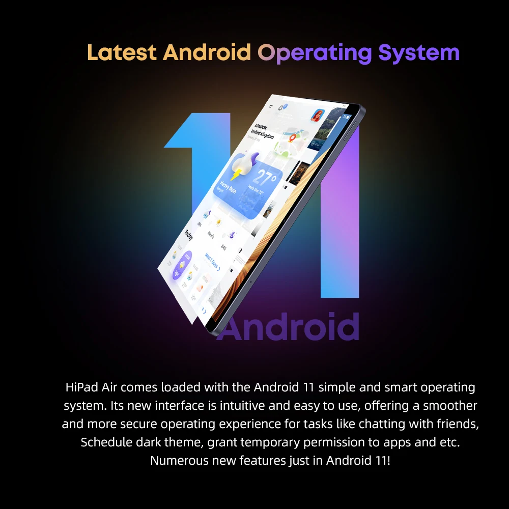 chuwi hipad air 10 3 inch 1920x1200 unisoc t618 octa core processor 4gb ram 128gb rom tablet android 11 type c 7000mah battery free global shipping