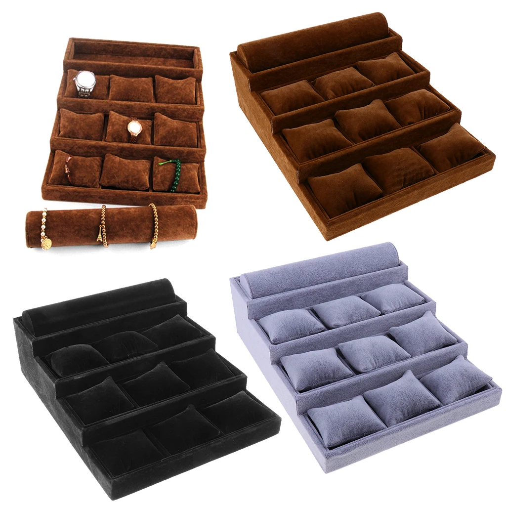 

Velvet Jewelry Display Trays Bracelet Organizer Storage Pillow Trays