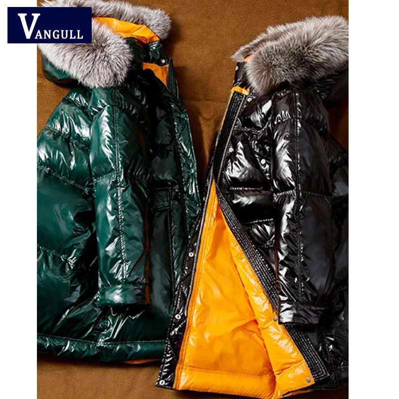 Vangull, новые зимние блестящие куртки, женские парки с капюшоном и хлопковой подкладкой, Повседневная Уличная одежда, тонкое теплое плотное зимнее пальто, парка, верхняя одежда