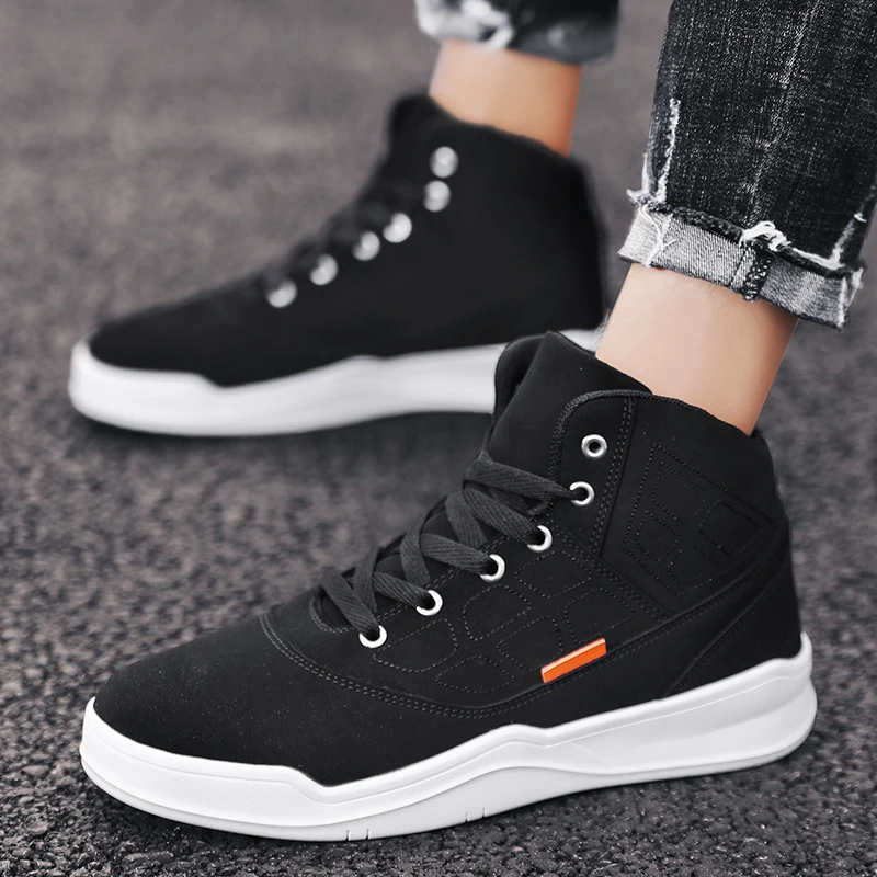 

cuero man Male on sale shoes sneakers high Sneakers trainers s men para Fashionable fashion sport black sports slip 39 male for
