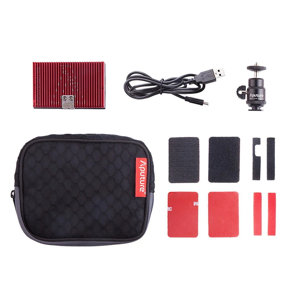 Aputure AL-MX Мини LED видео свет 2800K-6500K CRI95+ 128pcs Регулируемая яркость Фотостудия Камера с сумкой.