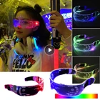 Светящиеся солнцезащитные очки со светодиодной подсветкой, винтажные очки в стиле панк для мужчин и женщин, модные Рождественские цветные очки с подсветкой, оттенки для украшения вечеринки