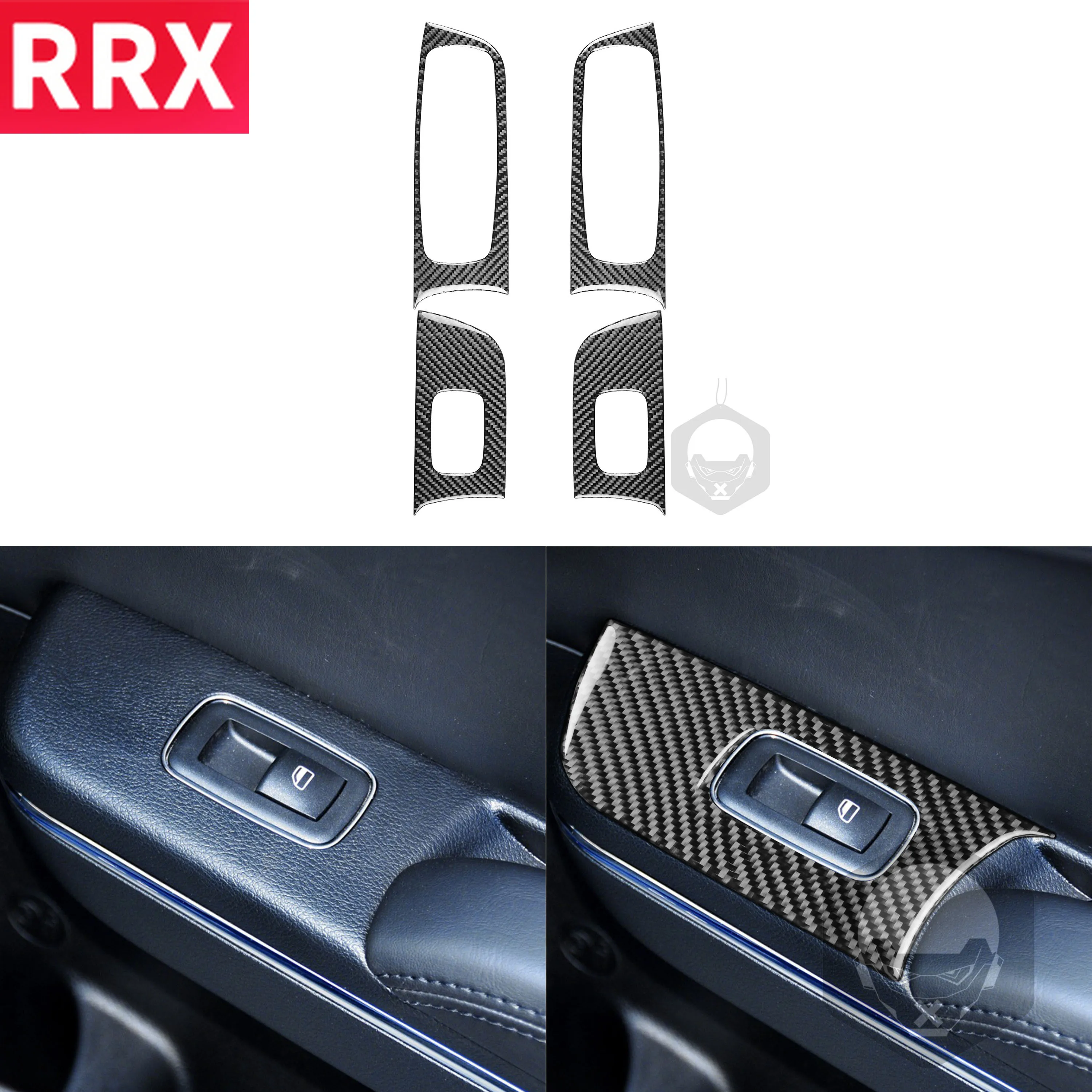 

Carbon Fiber Interior for Dodge Charger 2015+ Inner Door Window Lift Switch Frame Decoration Cover Sticker Car Accessories