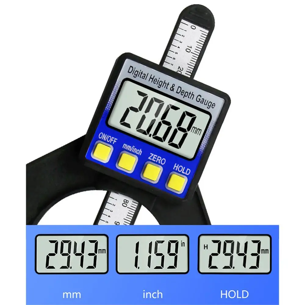 Глубиномер цифровой с ЖК дисплеем 0 80 мм|Шаблоны| |