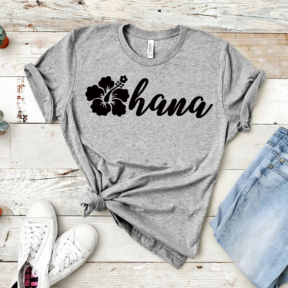 2019 футболка Ohana вдохновленная Лило и стежком с цветочным принтом рубашка