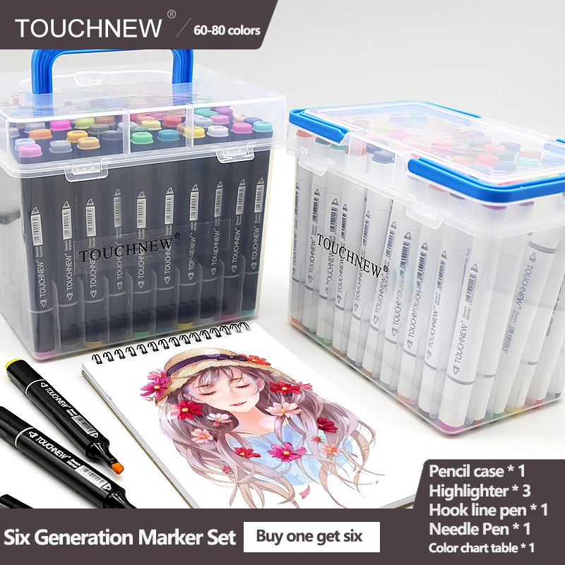 

Touchnew 30/40/60/80 manga-coloured markers drawing alcohol pen markers based felt-tip oil-tipped sketch pen art supplies