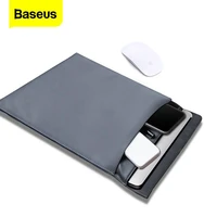 baseus laptop bag case for macbook air pro 13 14 15 15 6 16 inch mac pu leather sleeve cover for notebook computer coque fundas