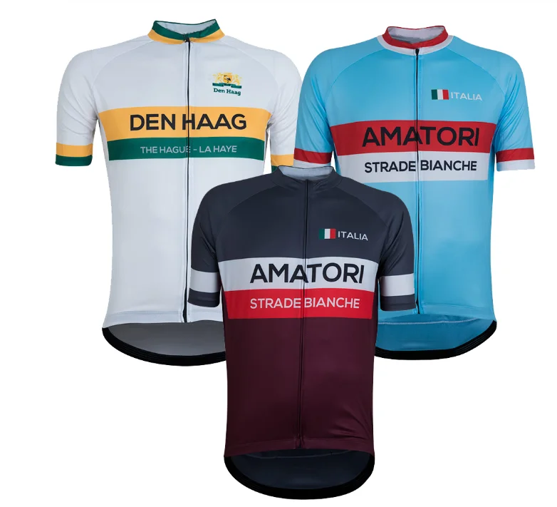 

2022 Italy Men Retro Cycling Clothing The Hague New Cycling Jersey Bike Team Race Tops Clothing Breathable
