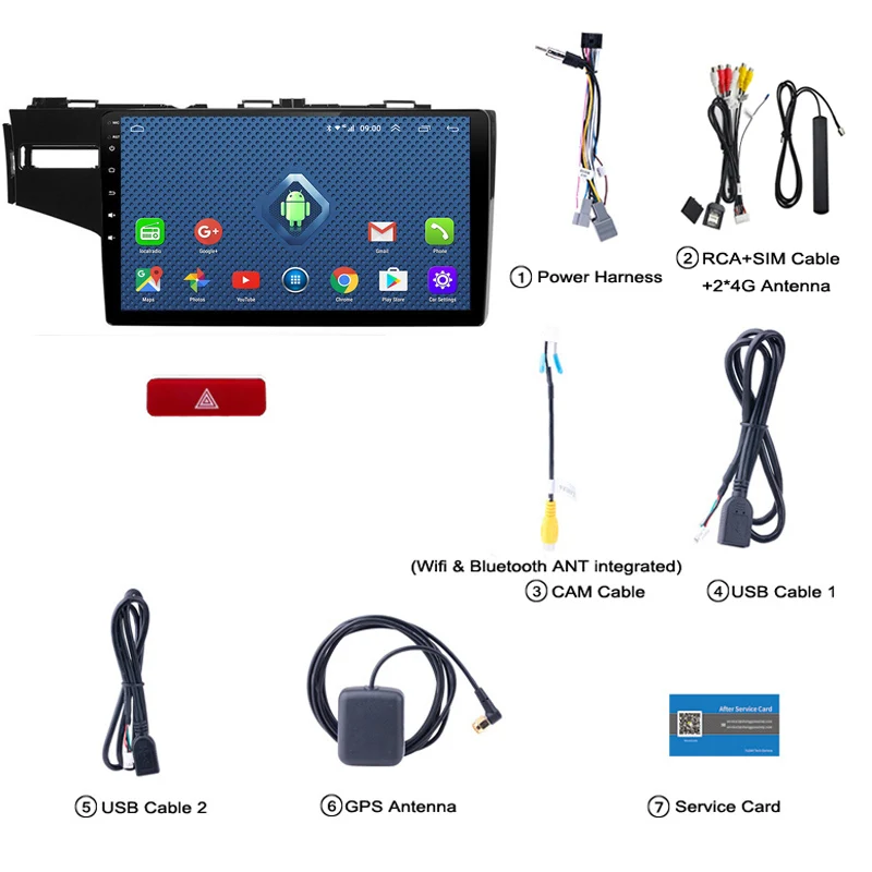 4G full Netcom WIFI 10.1inch Android10.0 2+32G suitable For Honda Fit Jazz 2014-2018 GPS navigation multimedia stereo DVD player |