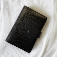 a6 vintage pure color pu leather loose leaf journal cover suit for standard spiral coil refilled paper