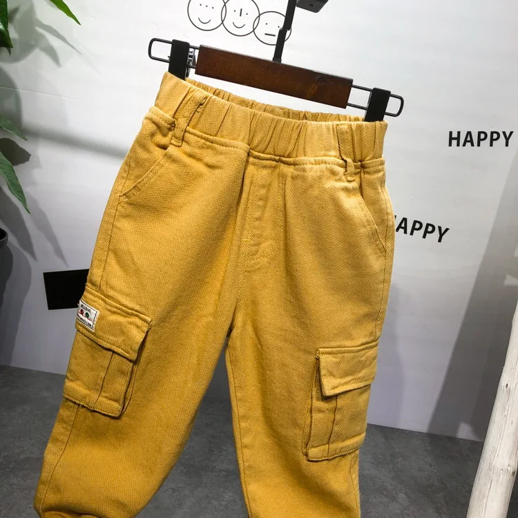 Осенние брюки для мальчиков и девочек FoBaby детские брюки-карго одежда детская на