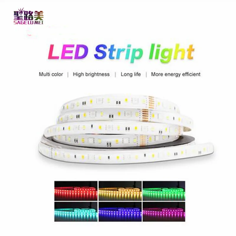 

DC24V 5 м/лот RGB + CCT светодиодный полосы светильник RGB WW/CW SMD5050 SMD2835 luces светильник s Лента IP20 IP65 декор для домашнего декора комнат