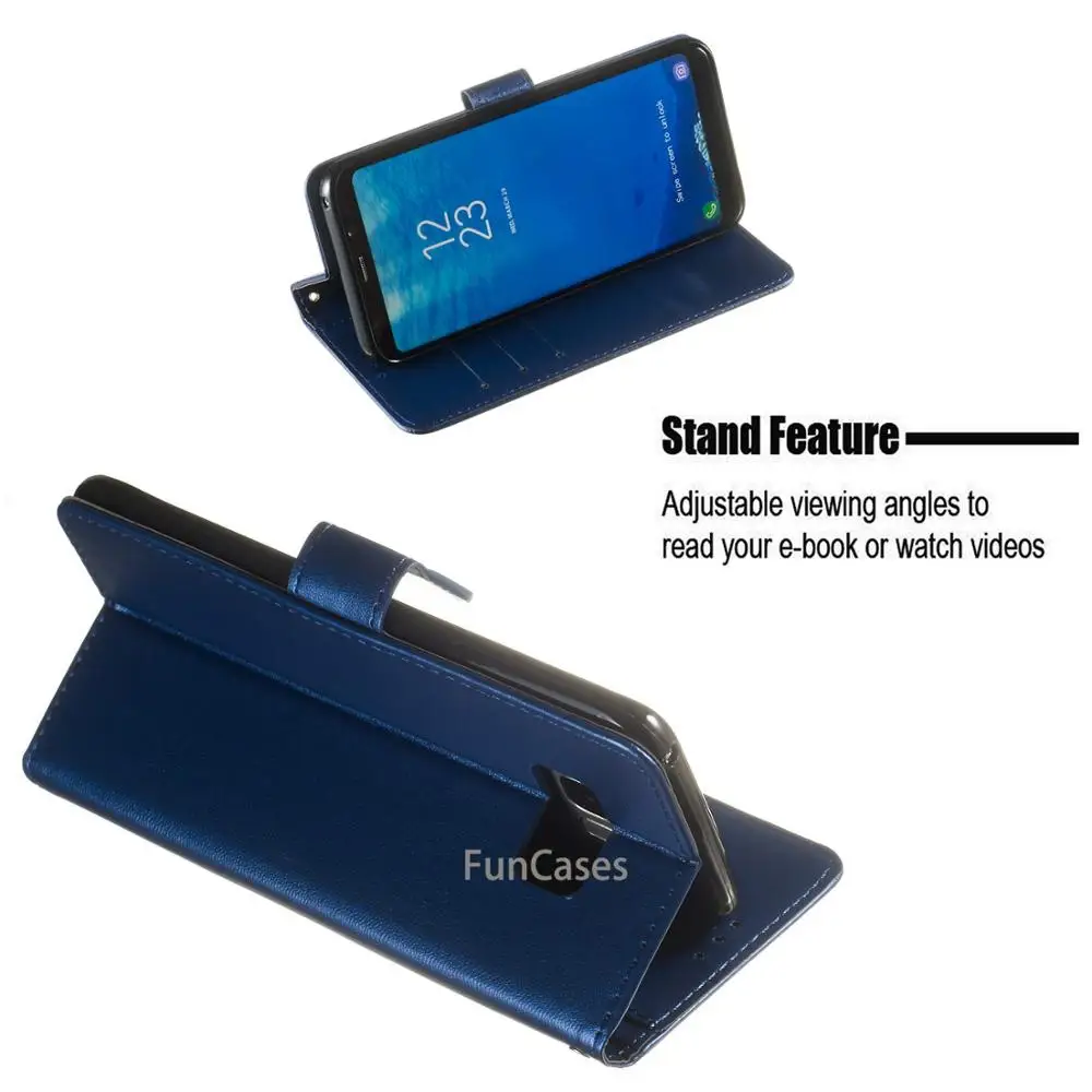 Роскошный кожаный чехол для телефона Samsung Galaxy S8 с магнитным кошелеком и подставкой для стояния Flip Coque on.