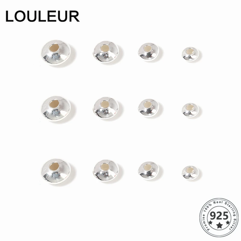 

Louleur 5 шт./лот 925 стерлингового серебра 3/4/5/6mmSaucer бесшовные Свободные Spacer Бусины для изготовления ювелирных изделий DIY браслет амулет в виде ож...
