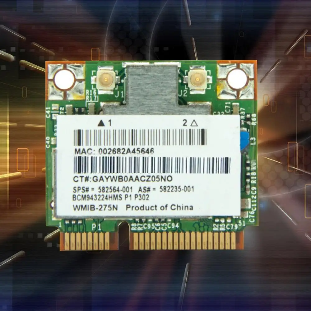 Новая WLAN половинная PCI-E карта HP Broadcom BCM943224HMS Беспроводная для Dell Asus g / b 582564-001 Wi-Fi Sony