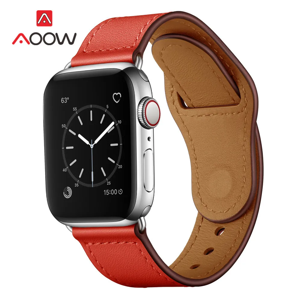 Ремешок из натуральной кожи для Apple Watch 4, 40 мм, 44 мм, 38 мм, 42 мм, высокое качество, для мужчин и женщин, ремешок для часов, браслет для iWatch 1, 2, 3