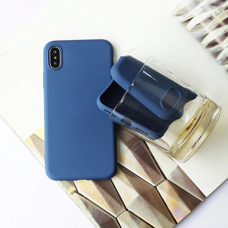 Силиконовый однотонный чехол для iPhone 11 8 Plus 7 6 6S plus мягкий карамельных цветов