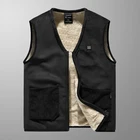 Мужской флисовый жилет, осенне-зимняя куртка с подогревом, с USB-подогревом, 6XL