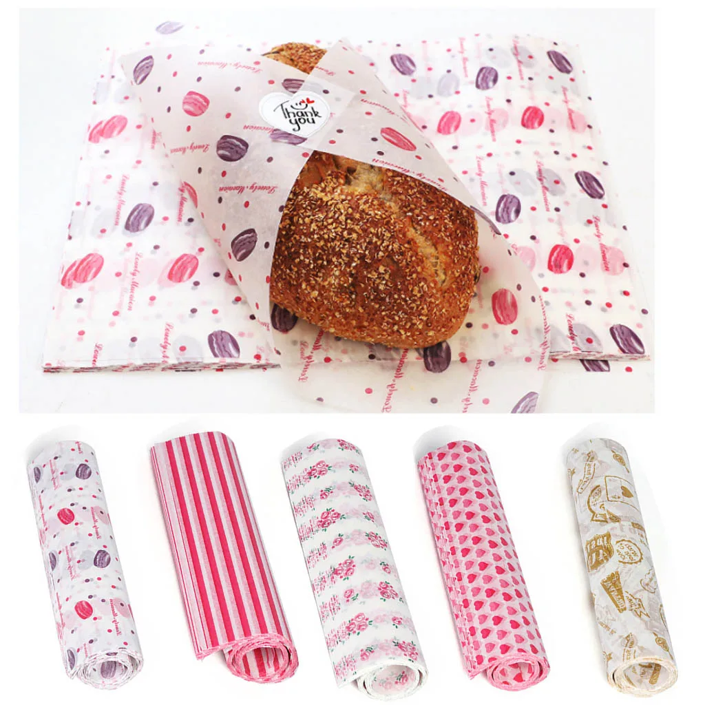 50 шт./лот упаковочная бумага для хлеба сэндвич бургеров фри упаковка вощеная