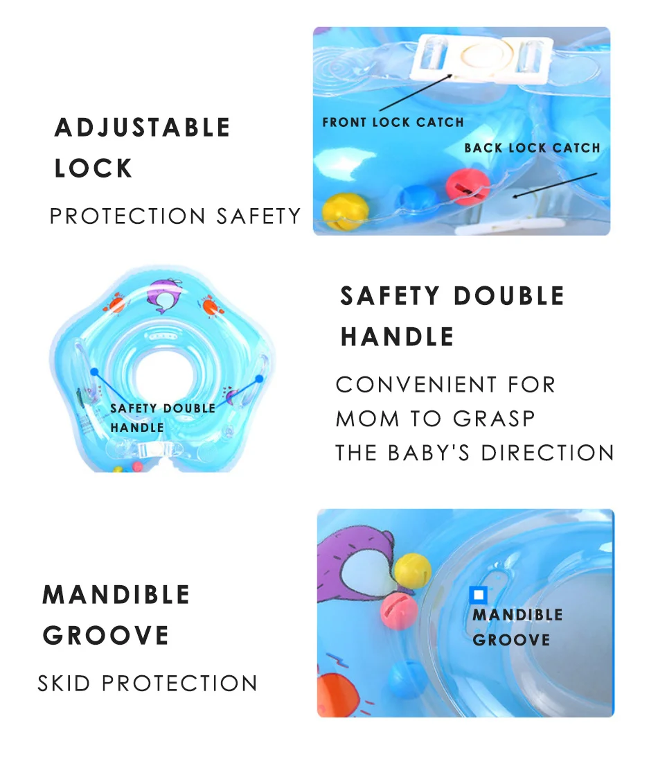 

Baby Neck Float Swimming Newborn Baby Swim Neck Ring Pump Mattress Cartoon Pool Swim Wheel For 0-24m Kids Swim Pool Accessories