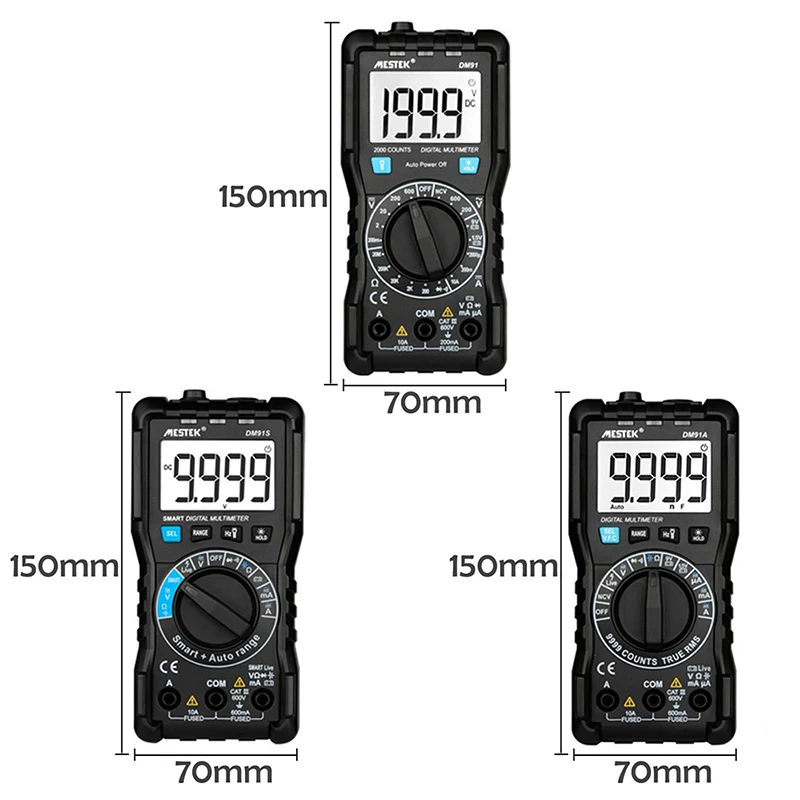 DM91 Digital Multimeter 6000 counts Auto Ranging AC/DC Voltage Meter Back light Large Screen multimeter Multitester | Инструменты