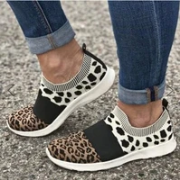 sneakers women shoes new fashion lightweight knitted casual shoes women breathable mesh shoes female leopard