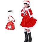 Рождественский комплект из 34 предметов, Детский костюм Санта Клауса с ботинками, косплей, детское платьебрюки + топы + шапка + плащ + ремень