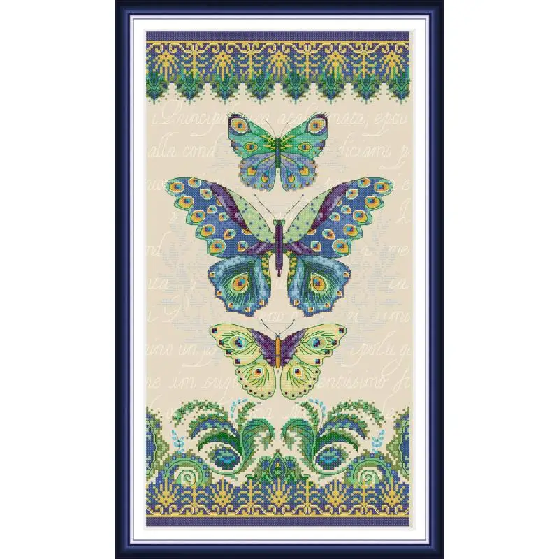 Картина для вышивки крестиком Joy Sunday в виде бабочки 11CT напечатана на холсте