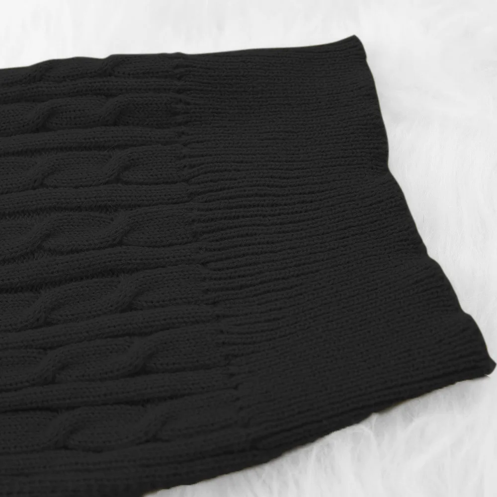 Autumn Winter Knitted Sweater Two Piece Set Turtleneck Long Sleeve Loose Crop Top+ Bandage Midi Tank Dress Plus Size Tracksuit