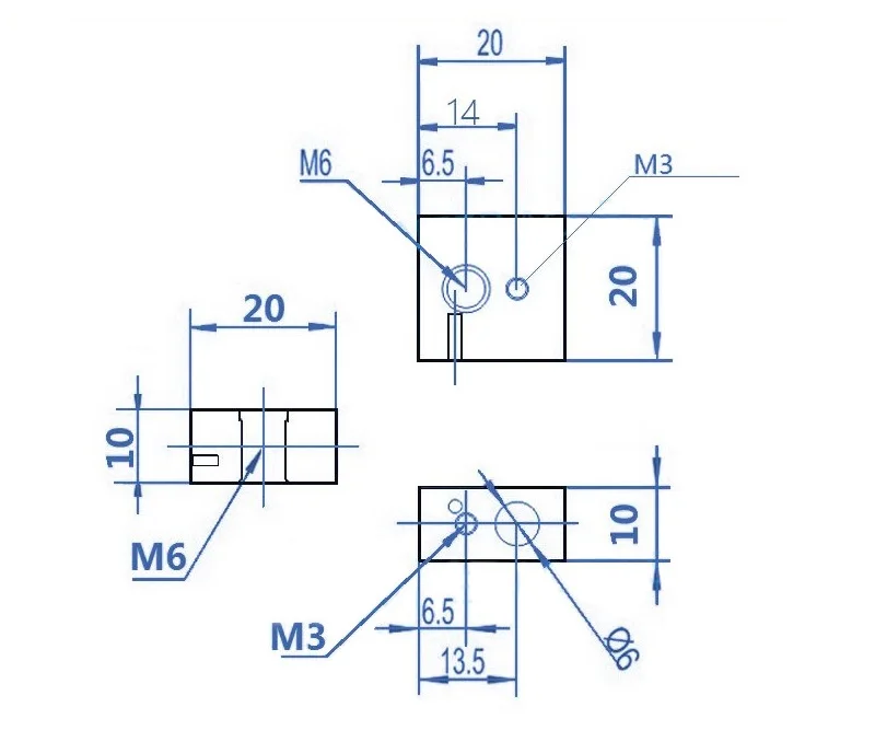 RAMPS 1 шт. 3D принтер MK7 MK8 подогреваемый блок M6 резьба алюминий 20*20*10 мм для Reprap Makerbot