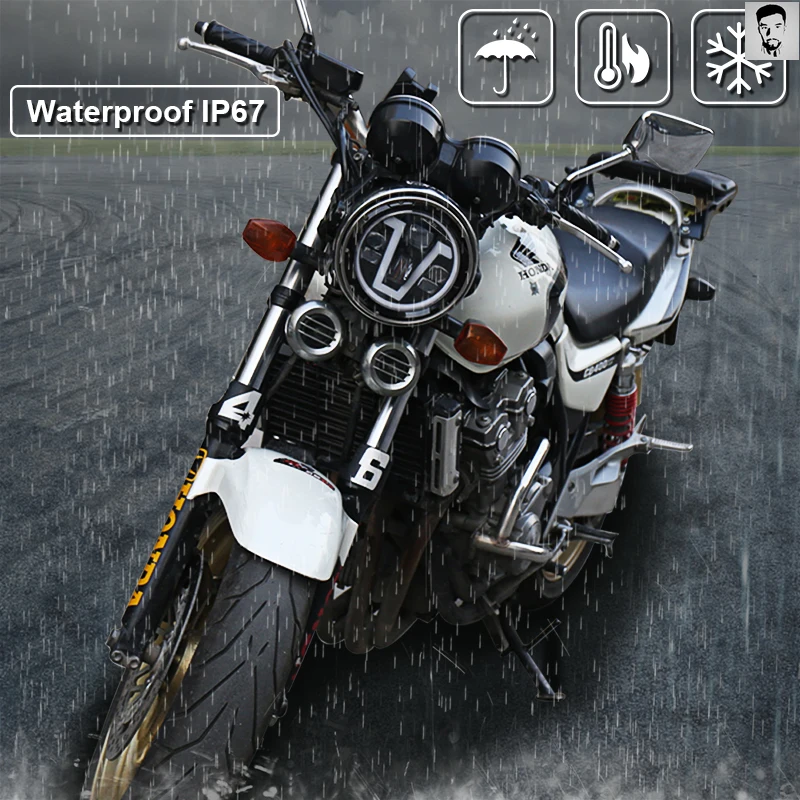 

Headlight For-Honda Motorcycles CB400 CB750 CB1300 With DRL & Turn Signal Round LED Head Lamp Assembly For-Harley Motorcycle