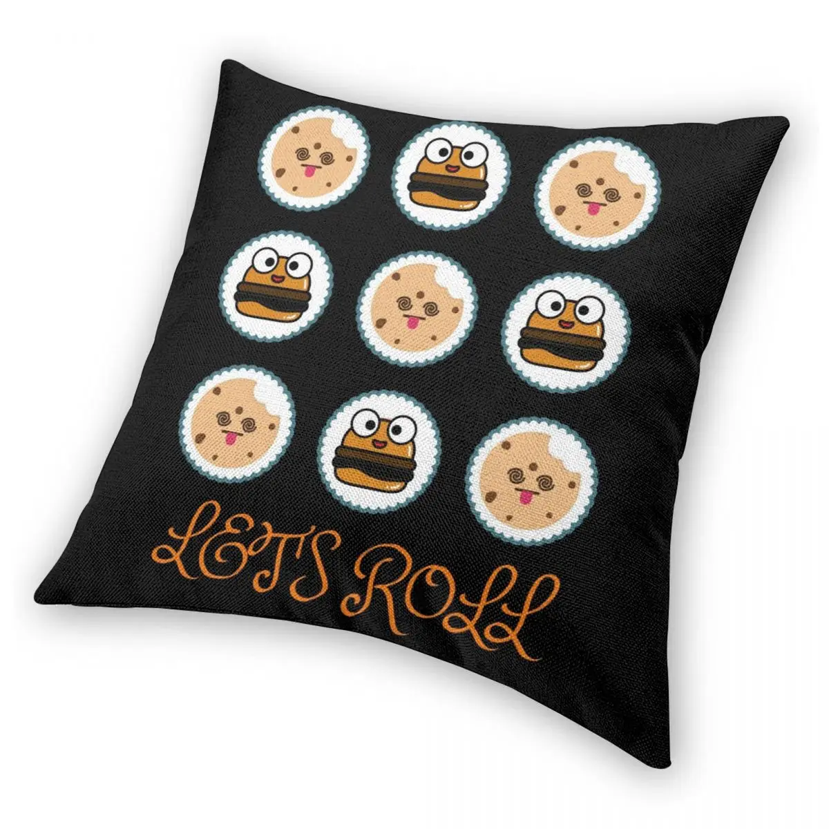 Квадратная подушка с печеньем и бургером Let Rool наволочка для подушки